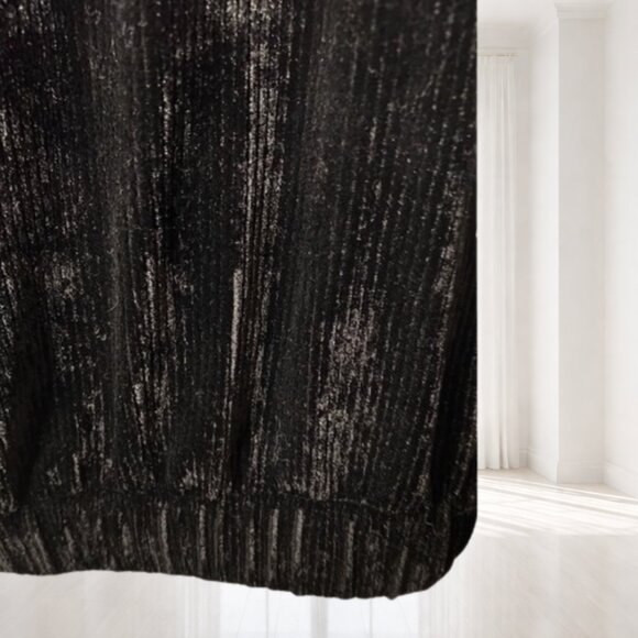 NWT La La Land Creative Co Black Ribbed Velvet Elastic Hem Top Small - Picture 4 of 8